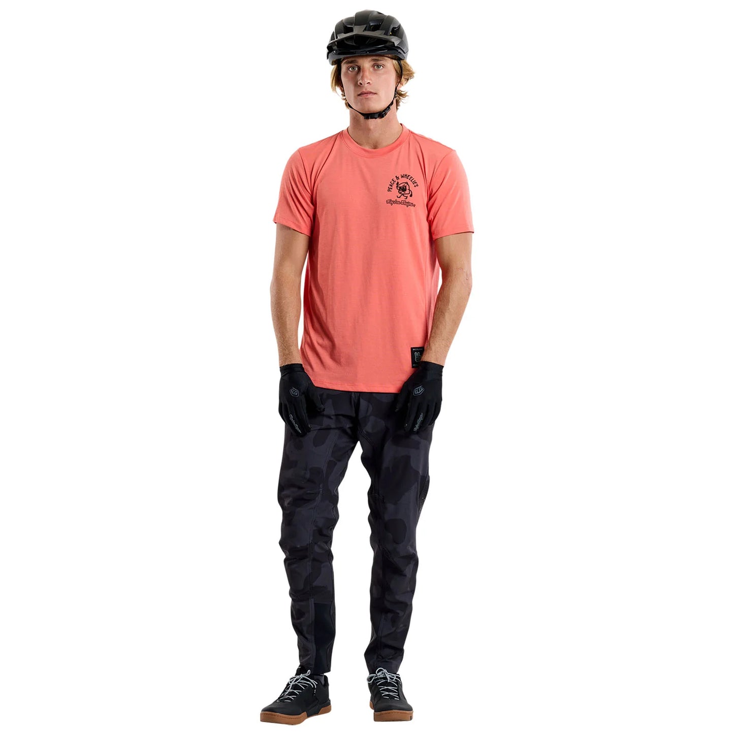 Troy Lee Designs Skyline Short Sleeve Ride Tee - P&W - Melon