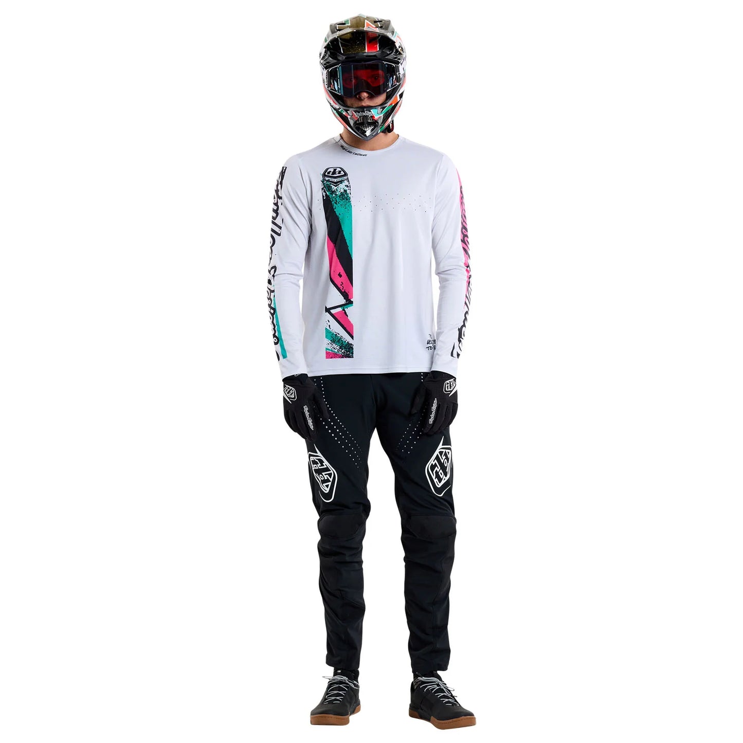 Troy Lee Designs Sprint Long Sleeve MTB Jersey - Full Pull - Chalk