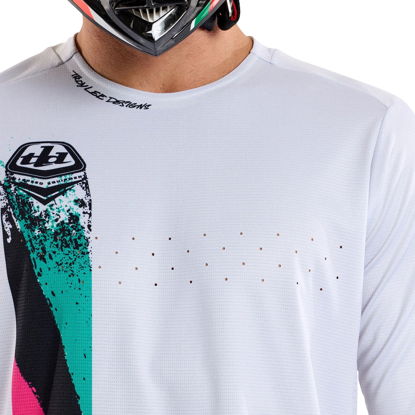 Troy Lee Designs Sprint Long Sleeve MTB Jersey - Full Pull - Chalk