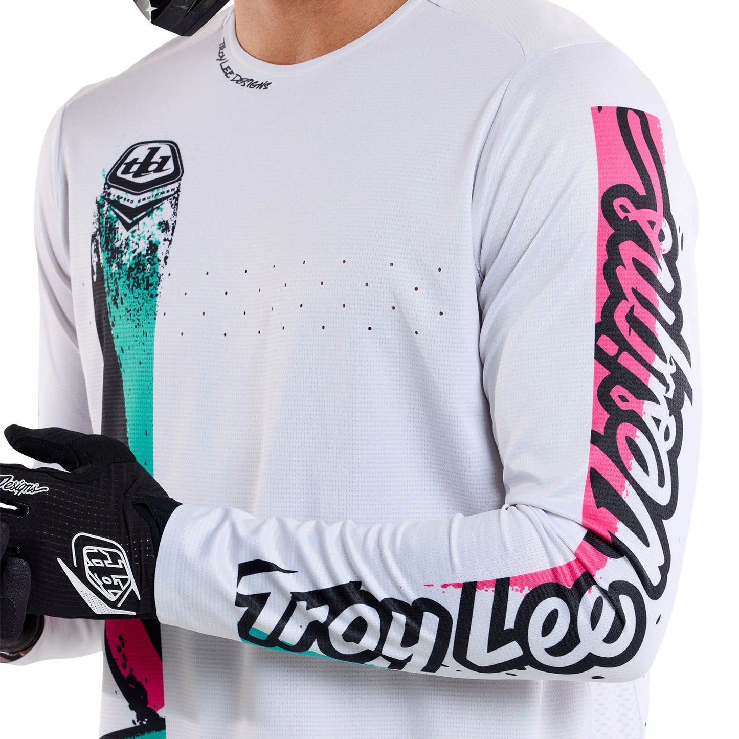 Troy Lee Designs Sprint Long Sleeve MTB Jersey - Full Pull - Chalk