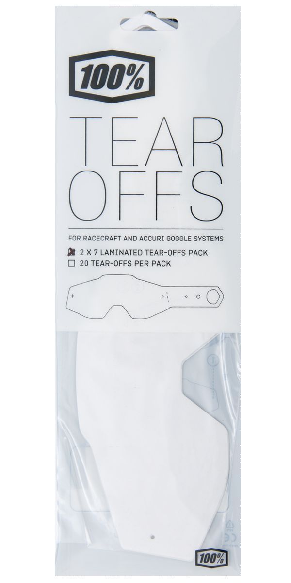 100% Laminated Tear Offs - Clear Clear 2x7 Pack 