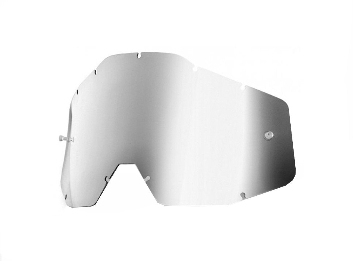 100% RaceCraft/Accuri/Strata Anti-Fog Lens with Posts - Silver Mirror Silver Mirror  