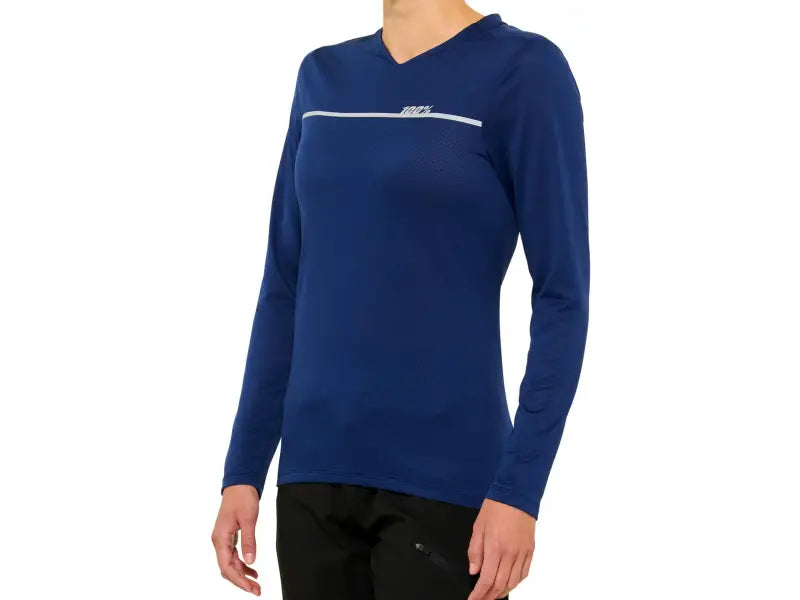 100% Ridecamp Long Sleeve MTB Jersey - Womens - Navy