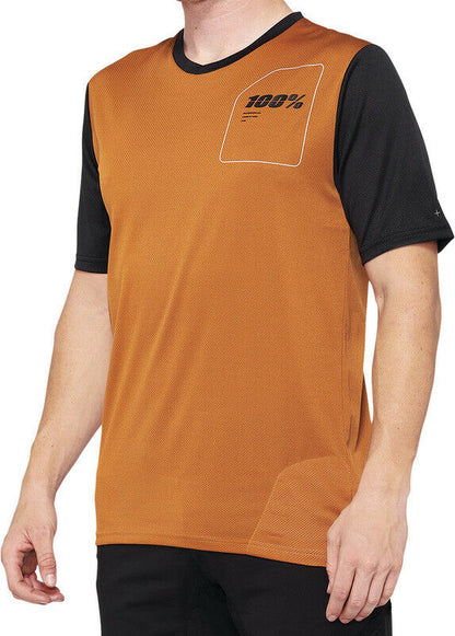 100% Ridecamp Short Sleeve MTB Jersey - Terracotta-Black - 2022 Terracotta - Black Small 