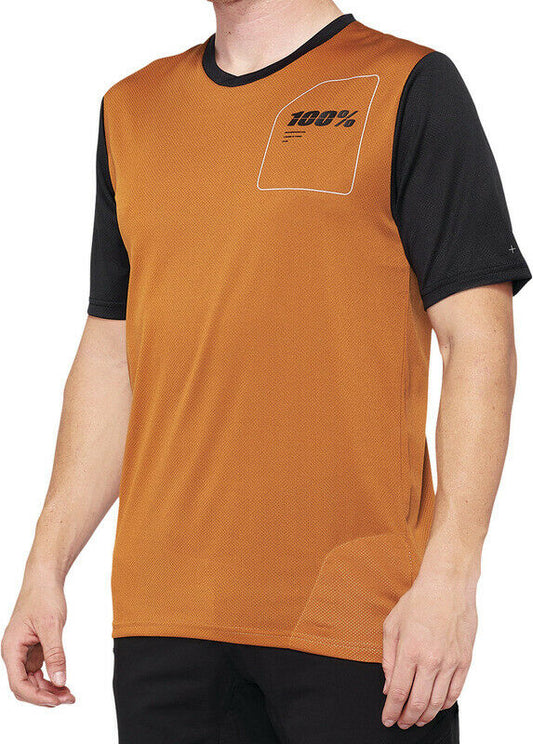 100% Ridecamp Short Sleeve MTB Jersey - Terracotta-Black - 2022 Terracotta - Black Small 