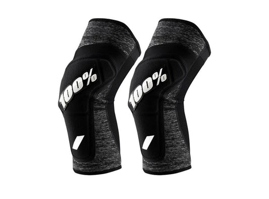 100% Ridecamp Knee Guard - Gray Heather-Black Gray Heather - Black Small 
