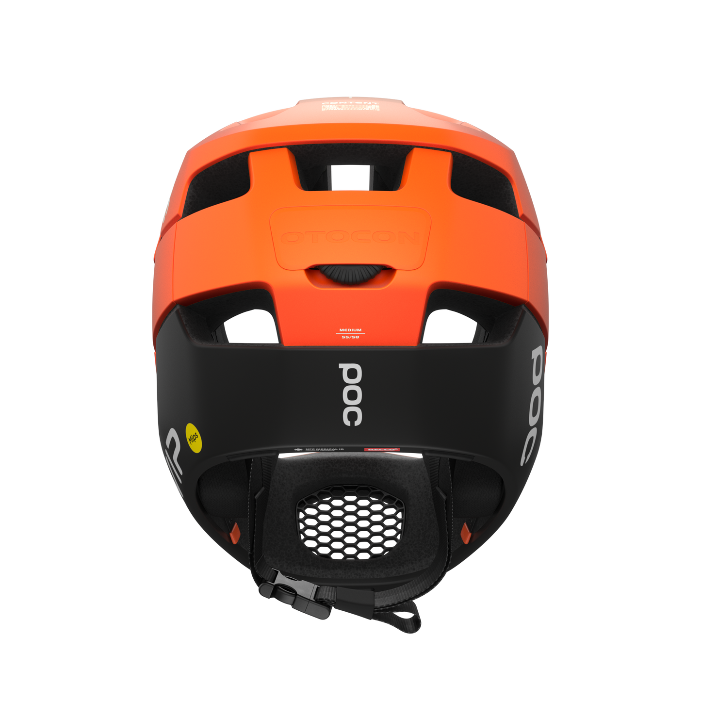 POC Otocon Race MIPS Full Face Helmet - Fluorescent Orange Avip-Uranium Black Matt
