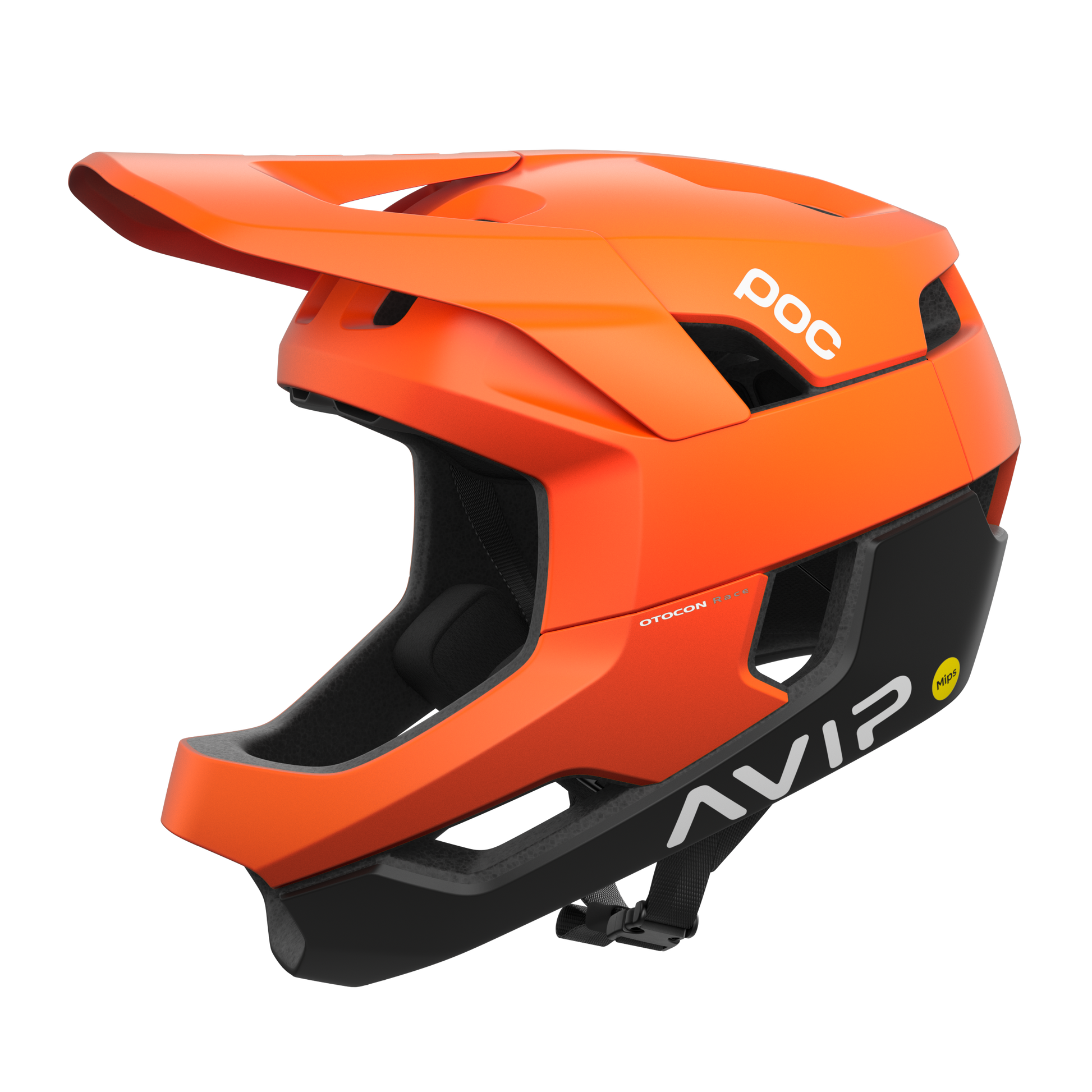 POC Otocon Race MIPS Full Face Helmet - Fluorescent Orange Avip-Uranium Black Matt Fluorescent Orange Avip - Uranium Black Matt X-Small 