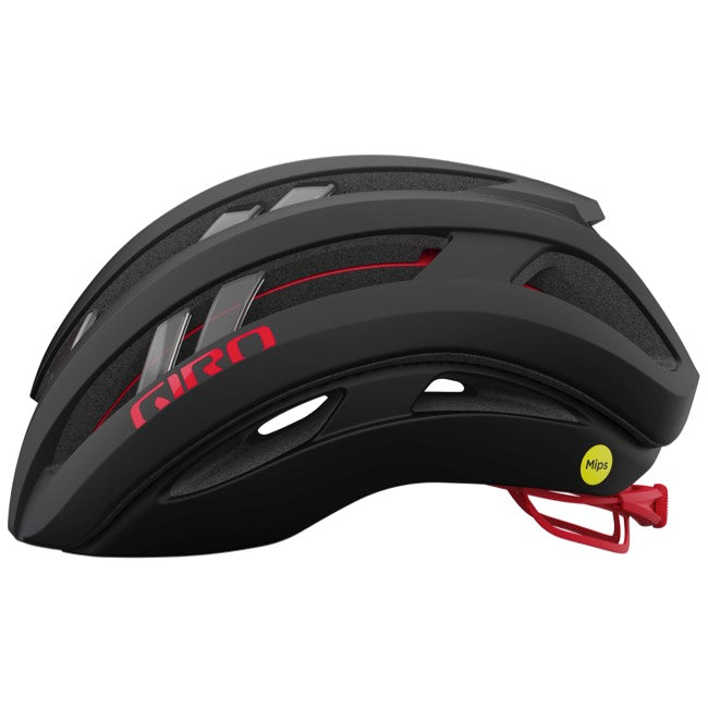 Giro Aries Spherical Road Helmet - Matt Carbon- Red