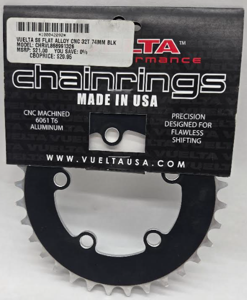 Vuelta SE Flat Alloy CNC Singlespeed Chainring - Black