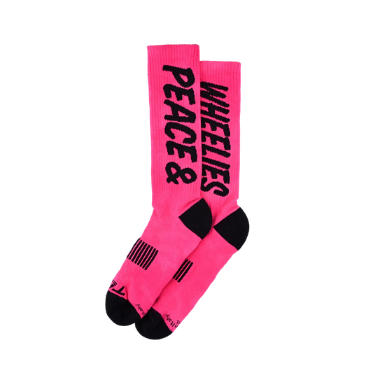 Troy Lee Designs Performance Sock - Peace & Wheelies - Fuscia