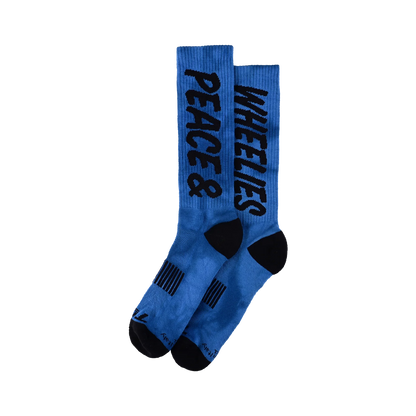 Troy Lee Designs Performance Sock - Peace & Wheelies - Cobalt