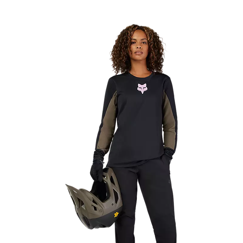 Fox Racing Defend Long Sleeve MTB Jersey - Park - Womens - Black