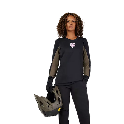 Fox Racing Defend Long Sleeve MTB Jersey - Park - Womens - Black