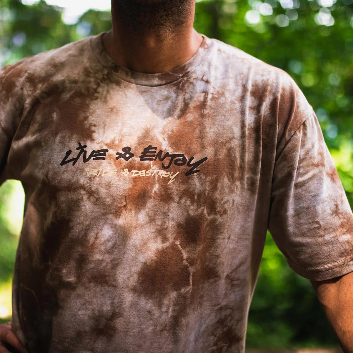 Fasthouse Emil Johansson Live and Enjoy Tee - Tie Dye Brown-White