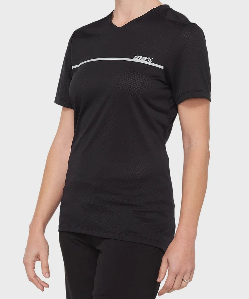100% Ridecamp Short Sleeve MTB Jersey - Womens - Black-Grey - Prior Season