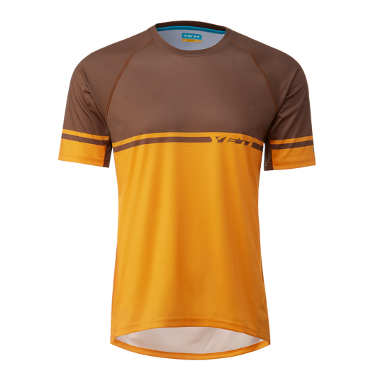 Yeti Longhorn Short Seeve MTB Jersey - Sepia Pinstripe