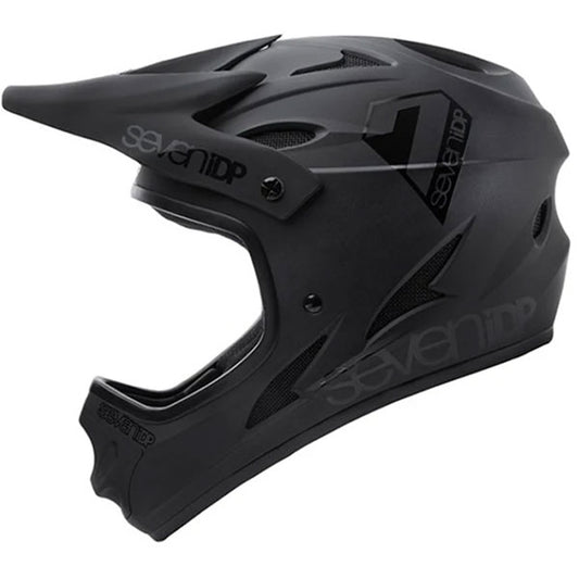 7 iDP M1 Full Face Helmet - Matt Black-Gloss Black