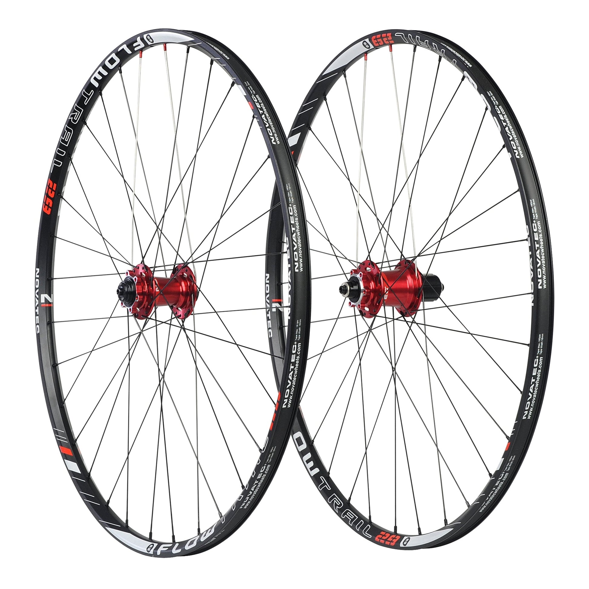 Novatec Wheelset D881SB Hub on 29" Flow Trail Rim - Pair Black 12x100mm Front & 12x142mm Rear - 32h 