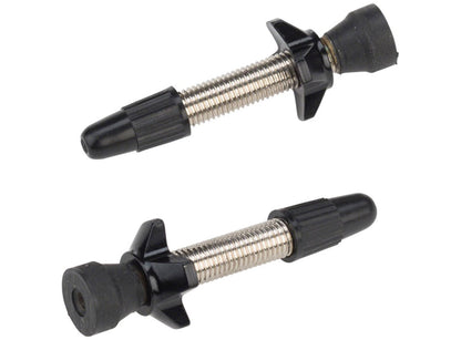 Problem Solvers Big P-Nut Tubeless Valve Kit Black Pair - Brass - 40mm 
