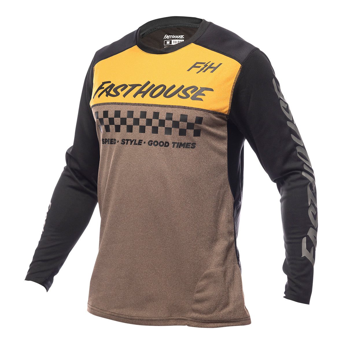 Fasthouse Alloy Mesa Long Sleeve MTB Jersey - Heather Gold-Brown - 2022 Heather Gold - Brown Small 