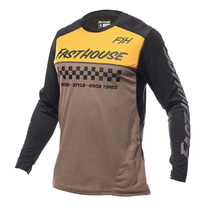 Fasthouse Alloy Mesa Long Sleeve MTB Jersey - Heather Gold-Brown - 2022 Heather Gold - Brown Small 