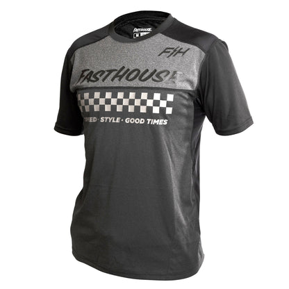 Fasthouse Alloy Mesa Short Sleeve MTB Jersey - Heather Charcoal-Black - 2022 Heather Charcoal - Black Small 