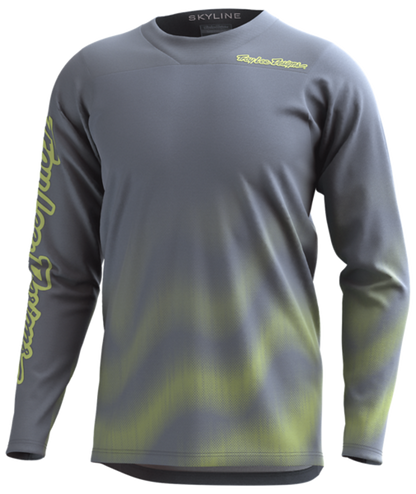 Troy Lee Designs Skyline Chill Long Sleeve MTB Jersey - Waves - Light Gray - 2022 Light Gray Small 