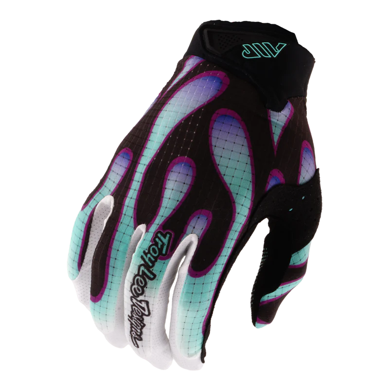 Troy Lee Designs Air MTB Glove - Youth - Overspray - Black-Real Teal