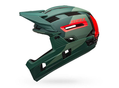 Bell Super Air R Spherical Full Face Helmet - Matt Gloss Green-Infrared