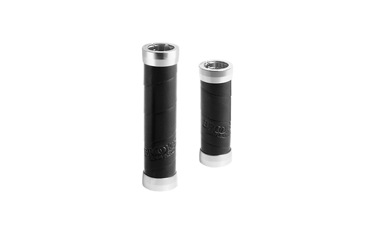 Brooks England Classic Slender Leather Grips - Black Black 130/130 