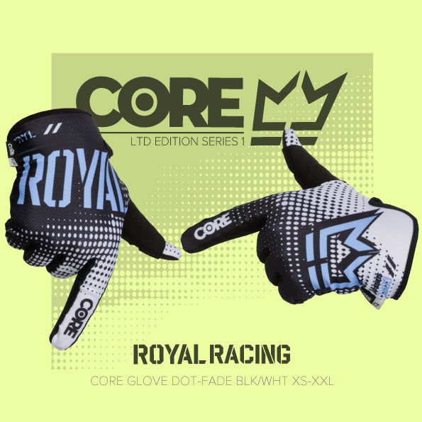 Royal Core MTB Glove - Dot Fade - Black-White
