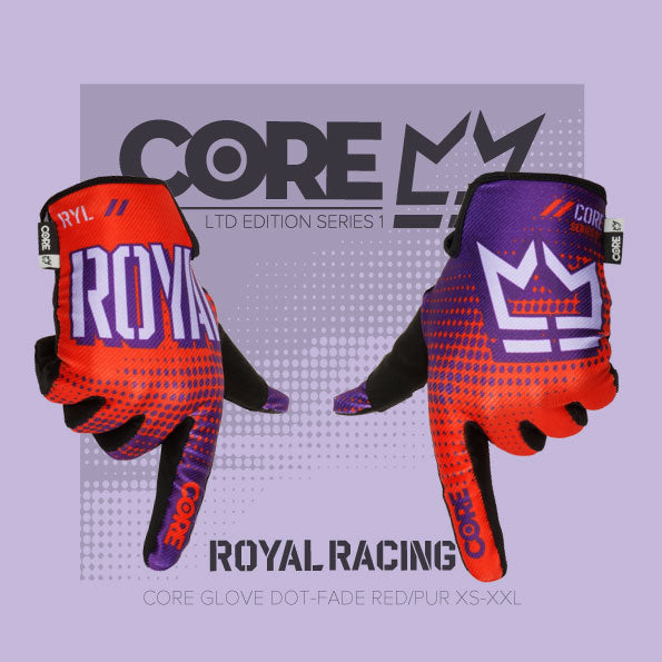 Royal Core MTB Glove - Dot Fade - Red-Purple
