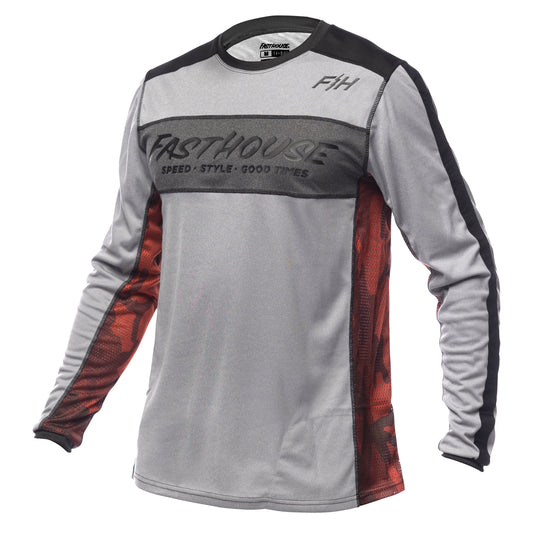 Fasthouse Classic Acadia Long Sleeve MTB Jersey - Youth - Heather Gray - 2022 Heather Gray Small 
