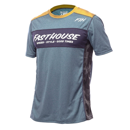 Fasthouse Classic Acadia Short Sleeve MTB Jersey - Heather Indigo - 2022 Heather Indigo Small 