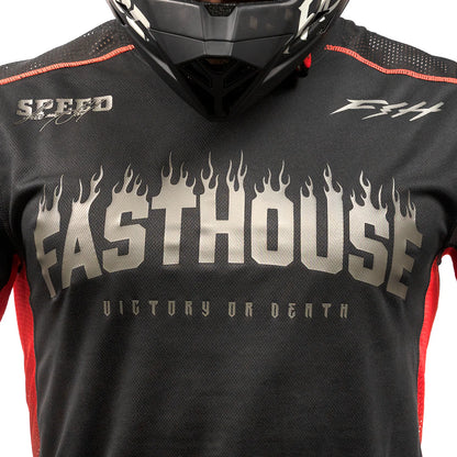 Fasthouse Burn Free Classic Long Sleeve MTB Jersey - Youth - Black