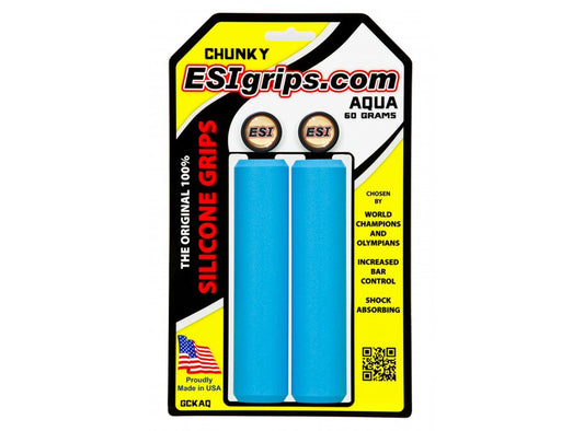 ESI Chunky Silicon MTB Grips - Aqua Aqua  