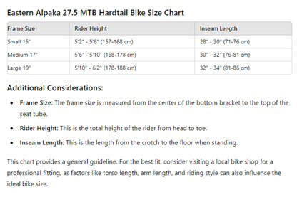 Eastern Alpaka 27.5 MTB Hardtail Bike - Purple
