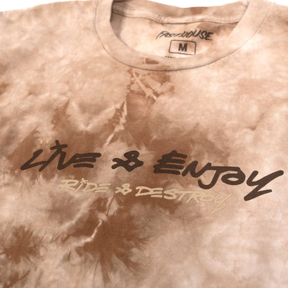 Fasthouse Emil Johansson Live and Enjoy Tee - Tie Dye Brown-White
