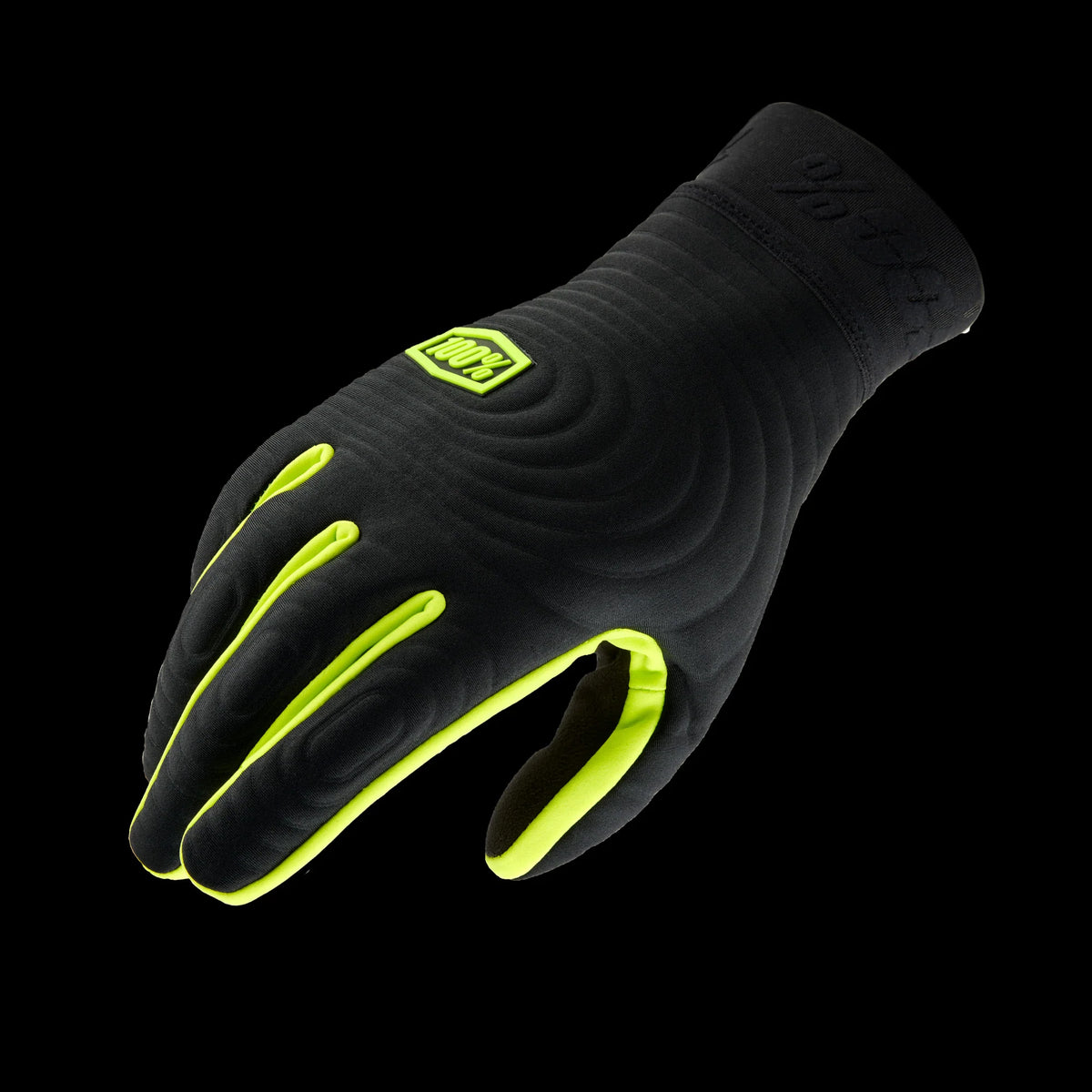 100% Brisker Xtreme Glove - Black-Fluo Yellow