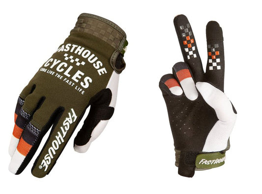 Fasthouse Speed Style Pacer MTB Glove - Olive-White Olive - White Small 