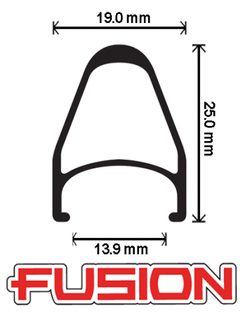 Velocity Fusion 700c Road Rim - Black-Silver