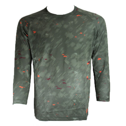 Pearl Izumi Summit 3/4 Sleeve MTB Jersey - Forest-Sunset Orange Disrupt