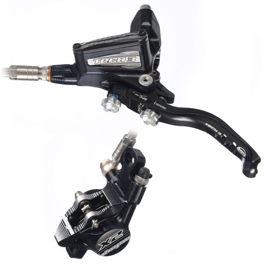 Hope Tech 3 X2 Disc Brake - Front - Black - NLM Black Left Hand Lever Standard Hose