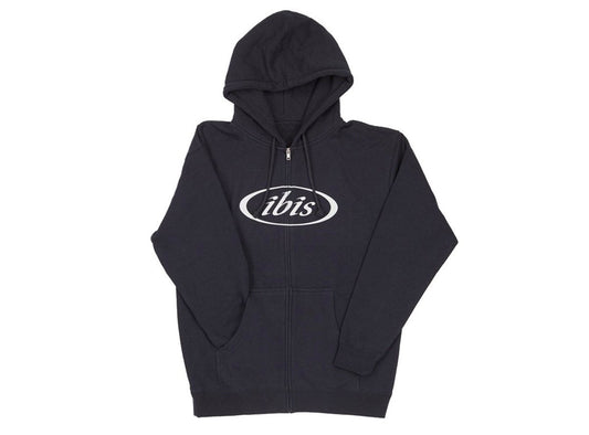 Ibis Logo Zip Hoodie - Navy-Bone Logo Navy - Bone Logo Medium 