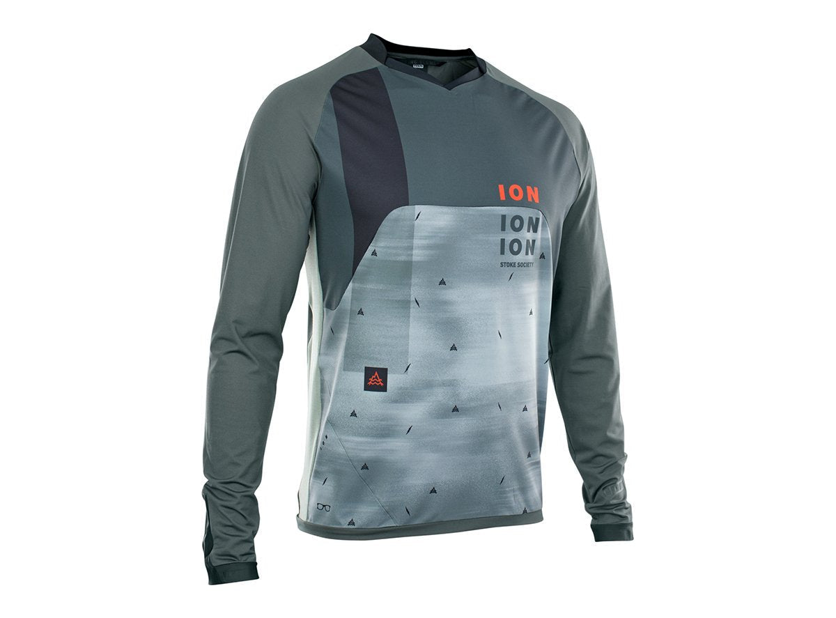 ION Traze Vent Long Sleeve MTB Jersey - Thunder Gray - 2021 Thunder Gray Small 