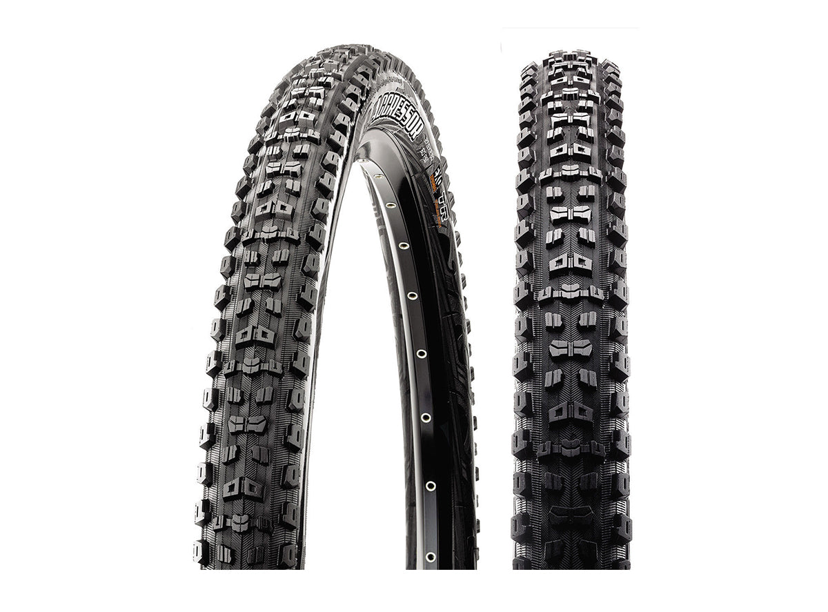 Maxxis Aggressor 27.5" Folding MTB Tire - Double Down Black 27.5" (650b) - 2.5" TPI 120x2 - (DC) Dual Compound - (TR) Tubeless Ready - (DD) Double Down