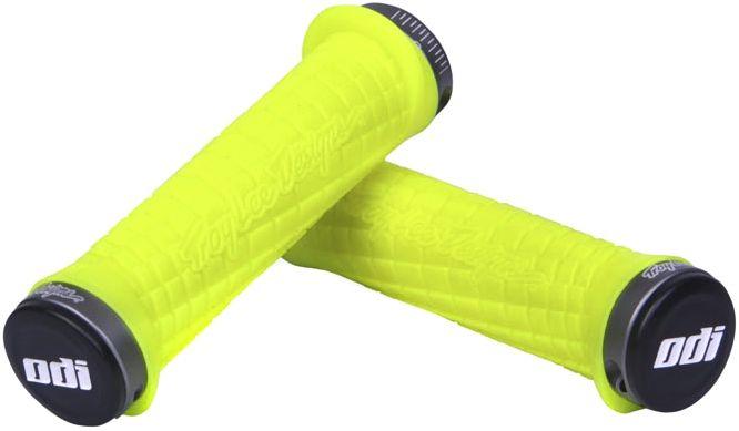ODI Troy Lee Lock-On Bonus Pack Grips - Yellow Yellow Gray Clamp 