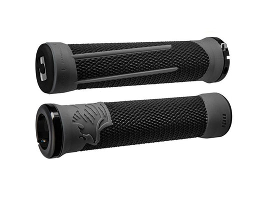 ODI AG-2 Lock-On Grips - Black-Gray Black - Gray Black Clamp 