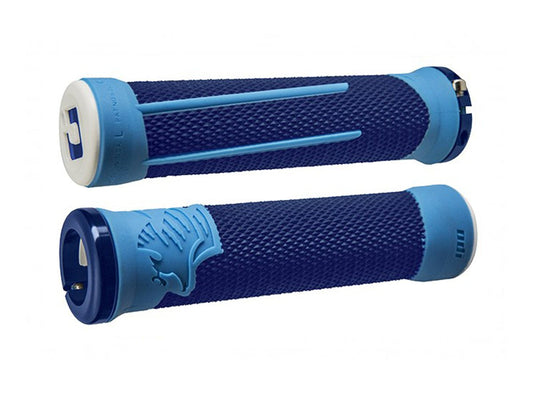 ODI AG-2 Lock-On Grips - Blue-Blue Blue - Blue Blue Clamp 